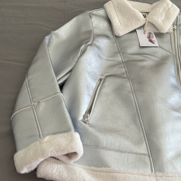Jessica Simpson Metallic Jacket with Cream Trim Size XL. - Picture 9 of 15